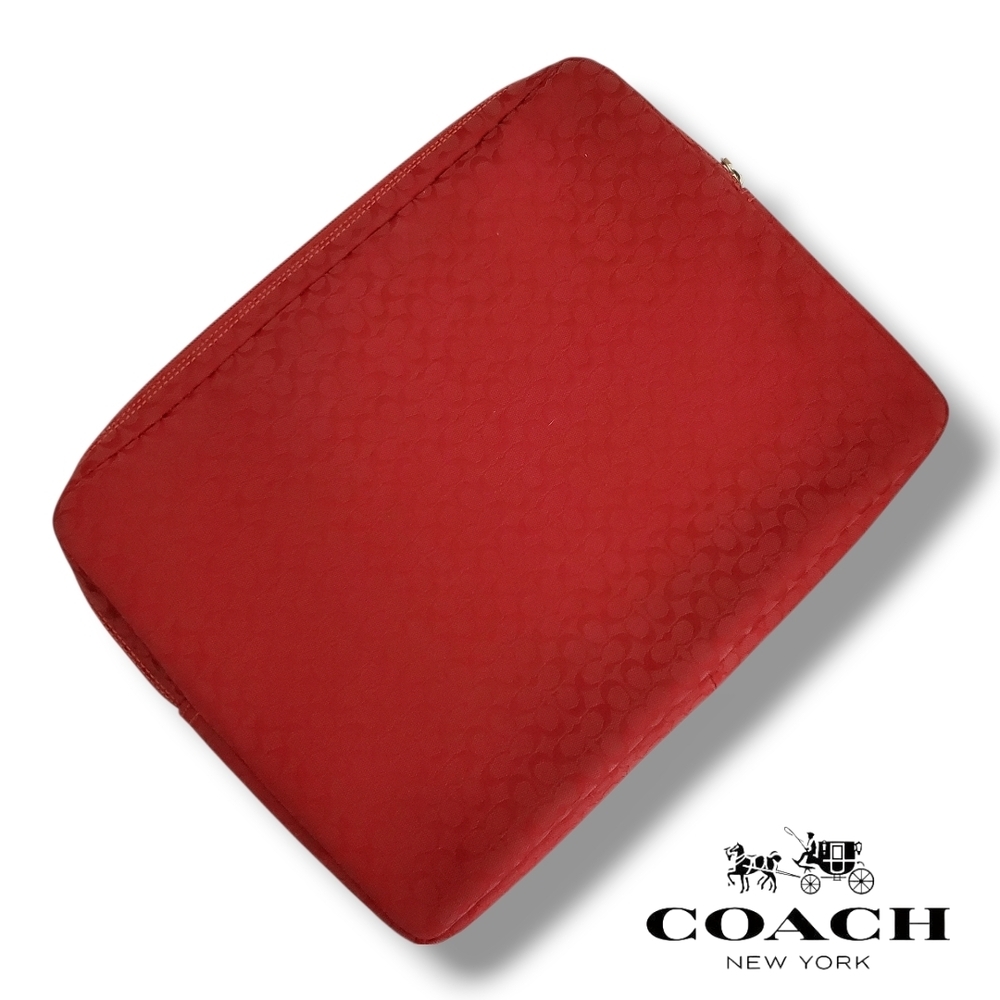 Coach Red Signature Mini C Canvas Tablet/iPad Sleeve – Excellent Condition! 14" - Picture 4 of 8